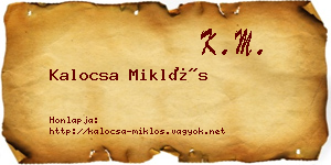 Kalocsa Miklós névjegykártya