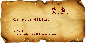 Kalocsa Miklós névjegykártya