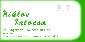 miklos kalocsa business card